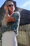 Sequin and feather detail top (Mint)