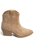 Western embroidered ankle boots