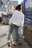Sage green jeans