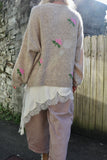 Knit rose detail cardigan