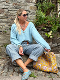 Soft knit cardigan (Baby blue)