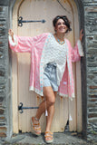 Pink tassel trim kimono