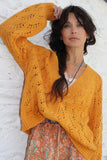 Open knit cardigan (Mustard)