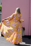 Floral mustard shirt dress