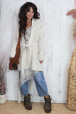 Fringe cable knit cardigan