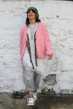 Pink fluffy tie Jacket