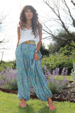 Blue ornate balloon trousers