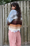 Crochet Striped knit cardigan