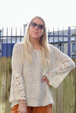 Lace sleeve sparkly jumper
