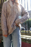 Taupe knit hoodie