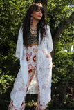 Floral crochet lace kimono