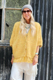 Lace trim mustard cardigan
