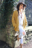 Mustard waffle knit cardigan