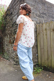 Cherry patterned bardot top