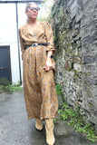 Ditsy floral tan dress