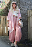 Crochet embellished kimono (Pink)