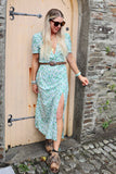 Mint ditsy floral dress