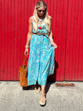 Turquoise floral jumpsuit