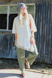 Barrel leg trousers (Khaki)
