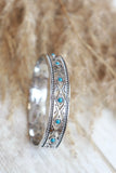 Turquoise stone filigree bangle