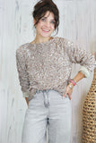 Sequin and velvet tie top