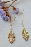 Simple drop leaf earrings