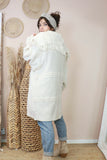 Cream fringe knit cardigan