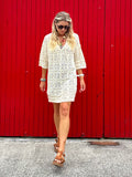 V neck crochet tunic