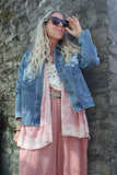 Crochet embellished kimono (Pink)