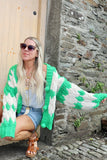 Chunky knit stripe cardigan