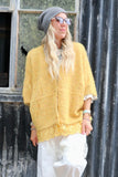 Lace trim mustard cardigan