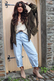 Olive fringe jacket