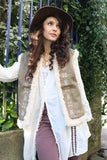 Embroidered shearling lined gilet
