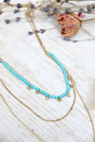 Turquoise beaded layered necklace