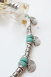 Silver fan beaded necklace