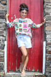 Patchwork square crochet sweater