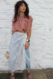 Floral sheer lace wrap skirt