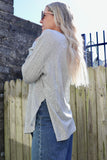 Button detail long sleeve tee (Grey)