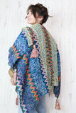 Zig zag knit poncho scarf