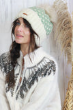 Pom Pom beanie (mint and cream)