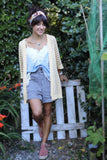 Open knit cardigan (Butter yellow)