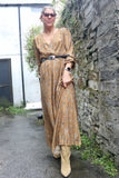 Ditsy floral tan dress
