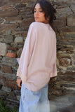 Silky trim kimono (Light pink)