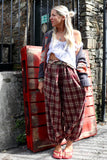 Plaid balloon trousers