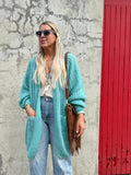 Cable knit cardigan (Aqua)