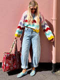 Colourful zig zag knit jumper