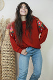 Floral embroidered light sweater