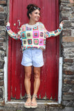 Patchwork square crochet sweater