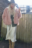 Fluffy feather pink jacket