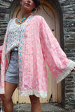 Pink tassel trim kimono